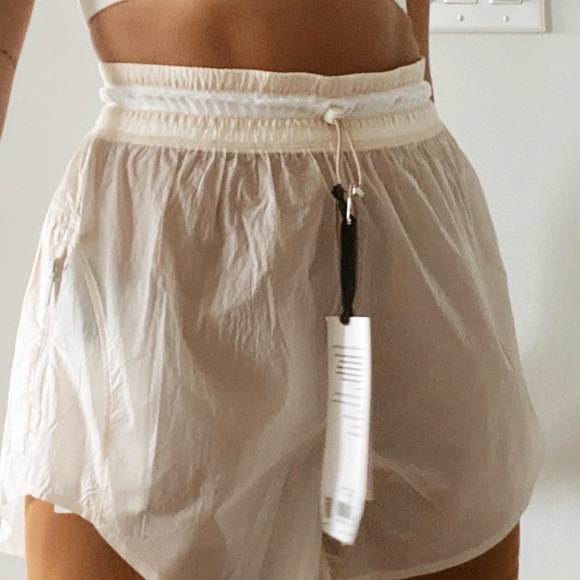 NWT - Lululemon Athletica Cream Athletic Shorts - Picture 2 of 7